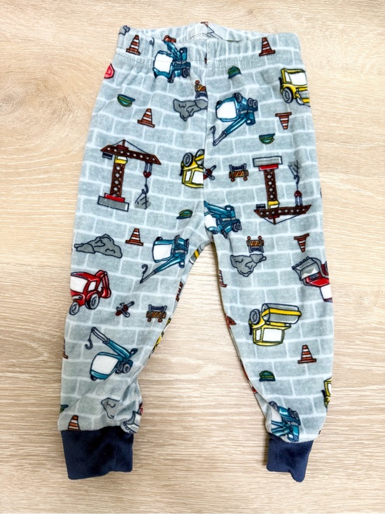 Other - Construction Print Fleece Baby Jogger Pants - Gray with Multi Colored Trucks